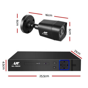 UL-TECH 1080P Security Camera System 4CH DVR with 4 CCTV Square Cameras