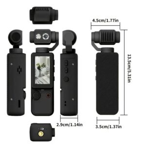 Full HD Handheld Action Camera with 16GB Memory, Portable Pocket Gimbal Camera for Outdoor Travel Vlogging, Featuring a Handheld Gimbal and 1.9-inch Screen.ORANGE