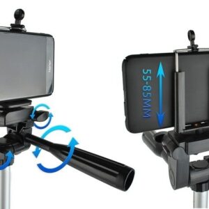 Phone Tripod Black, Mobile Camera Stand & Selfie Stick with Adjustable Height