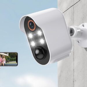Security Cameras Wireless Outdoor Home Indoor Camera with Color Night Vision Motion Detection -White