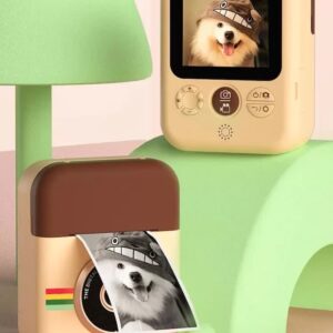 Kids Instant Print Camera with 3 Paper Rolls - Zero Ink Thermal Digital Camera & Video Recorder - 1080P Dual Lens Selfie Toy for Boys & Girls - Pink